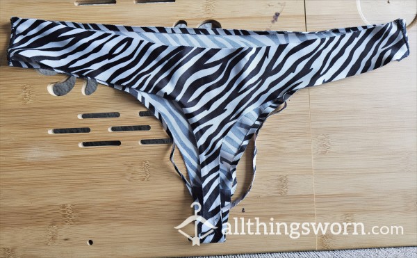 XL Animal Print Spandex Thong Well Worn