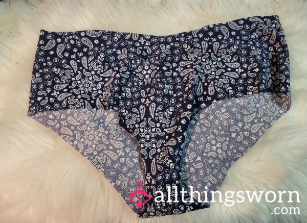 XL Blue Bandana PINK No Show Cheeky Panties