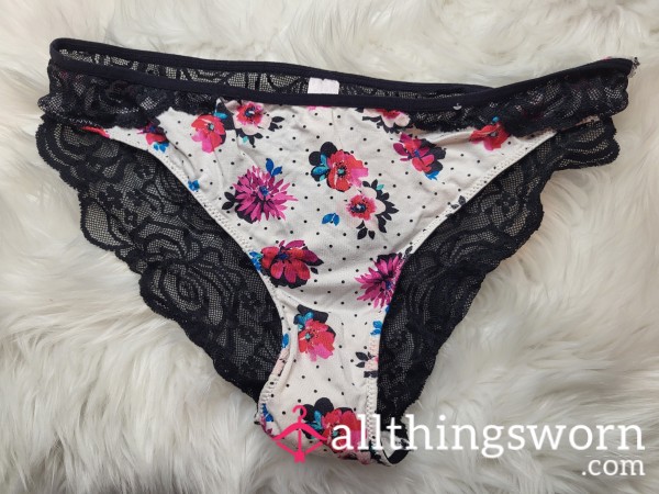 XL Candies Flor*l And Lace Panties With Cotton Gusset