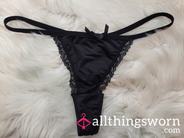 XL Fancy Underwear Black Thong