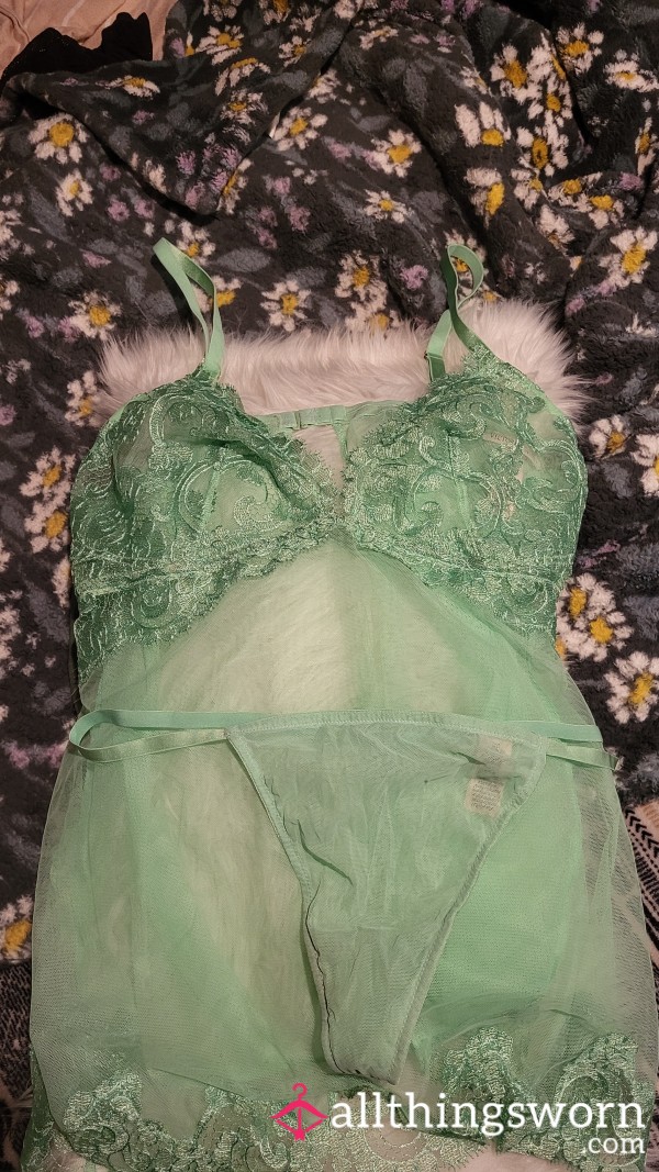 XL Green VS Baby Doll With Green G String