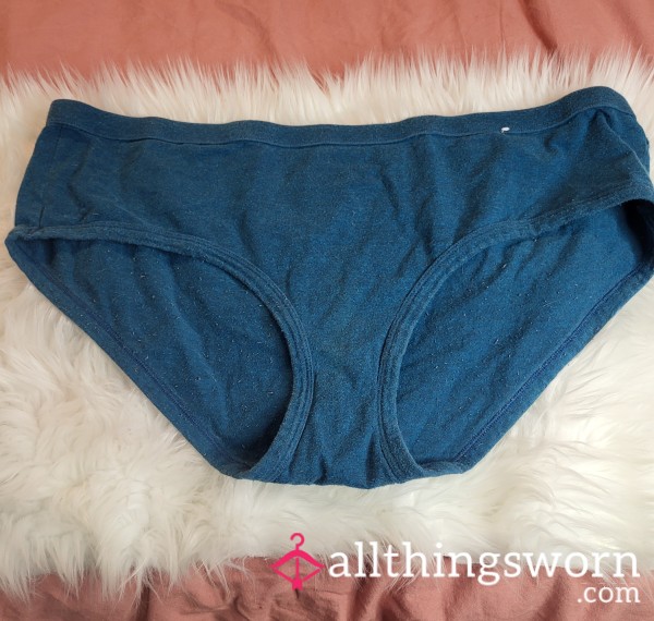 XL Old Worn Blue Cotton Briefs