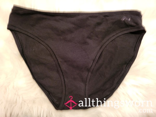 XL PINK Black Cotton Briefs