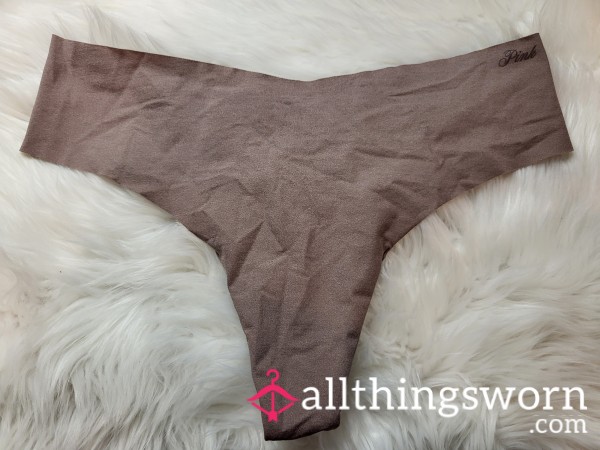 XL PINK Brown No Show Thong