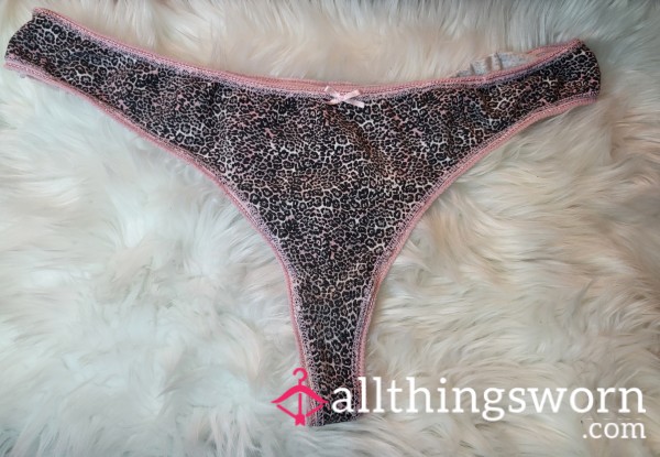 Xl Pink Cheetah Thong