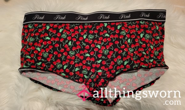 XL PINK Cherry Boyshorts With PINK Band