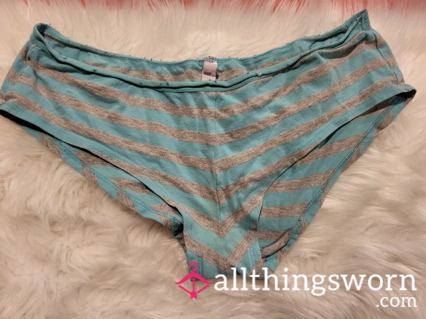 XL SO Blue And Grey Striped Briefs - 1 Save