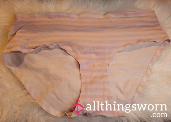 XL SO Pink And White Striped Panties