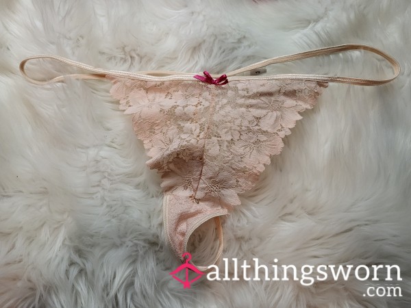 XL Tiny Pink Lace Gstring - 1 Save