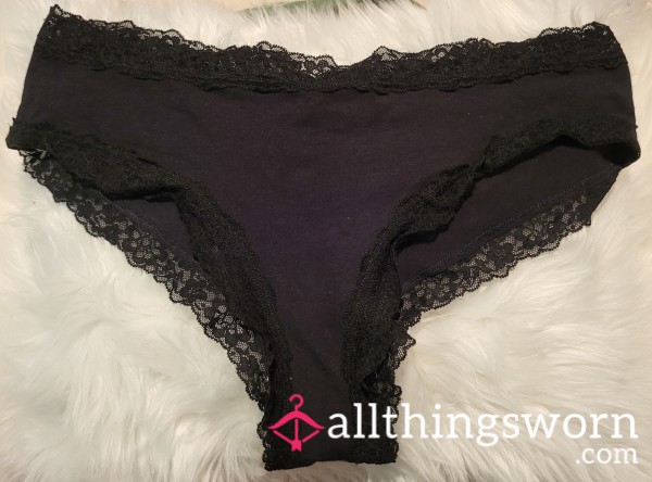 XL VICTORIA SECRET Black Cotton Cheeky Panties