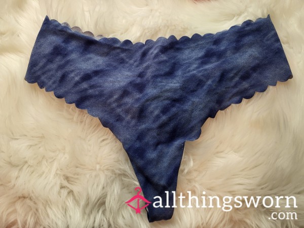 XL Victoria Secret Blue Thong Scalloped - 1 Save