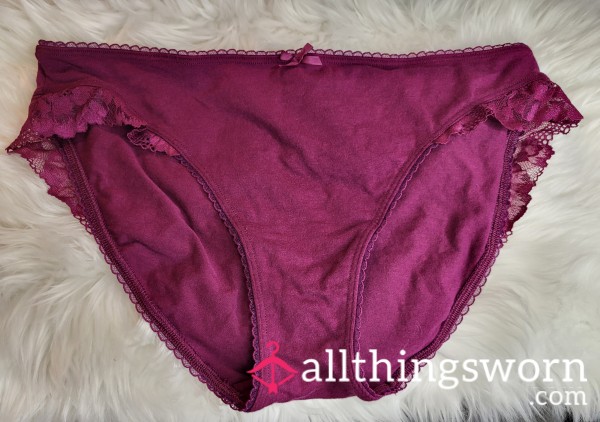 XL Victoria Secret Plum Bikini With Hip Fringe - 1 Save