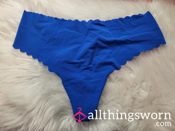 XL Victoria Secret Royal Blue Scalloped Thong