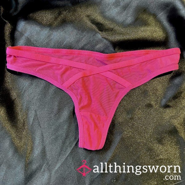 XS Dark Pink Mesh Thong