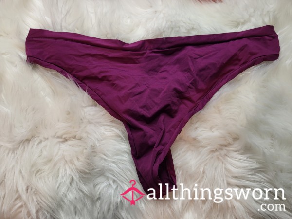 XXL Hanes Maroon Thong With Prestained Gusset