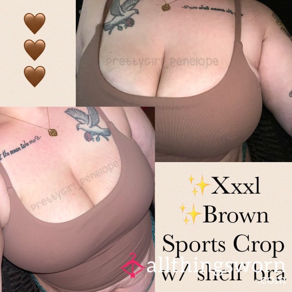 XXXL Sports Crop Bra W/ Shelf Bra