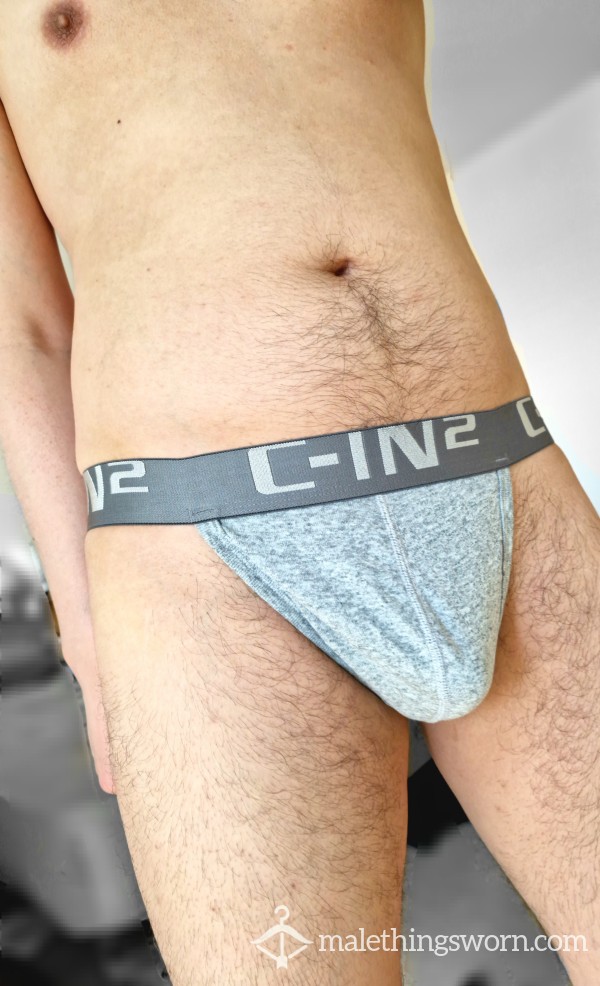 Y Backed Thong - L - Grey