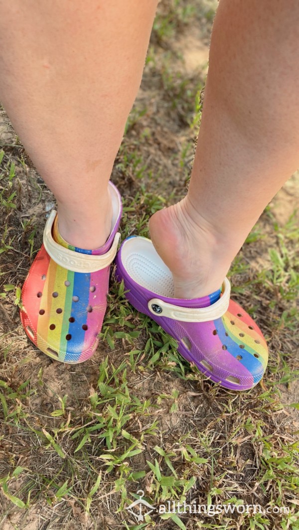 Yard Work Pride Crocs