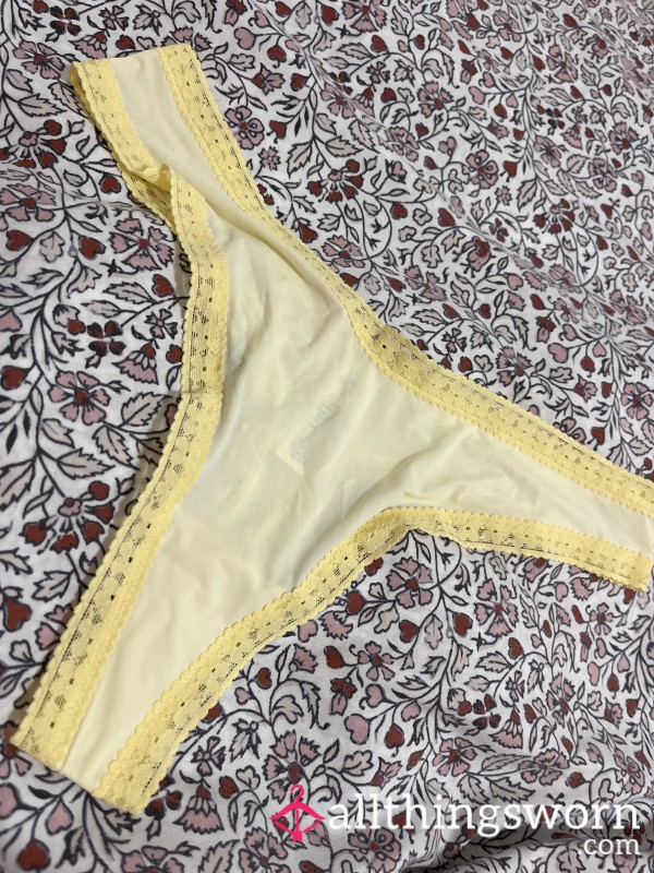 Yellow Aerie Smooth Laced Thong