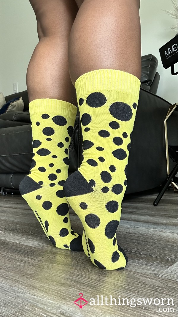 Yellow And Black Spotted Socks