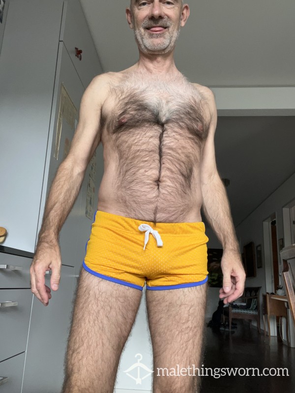 Yellow Athletic Mesh Shorts