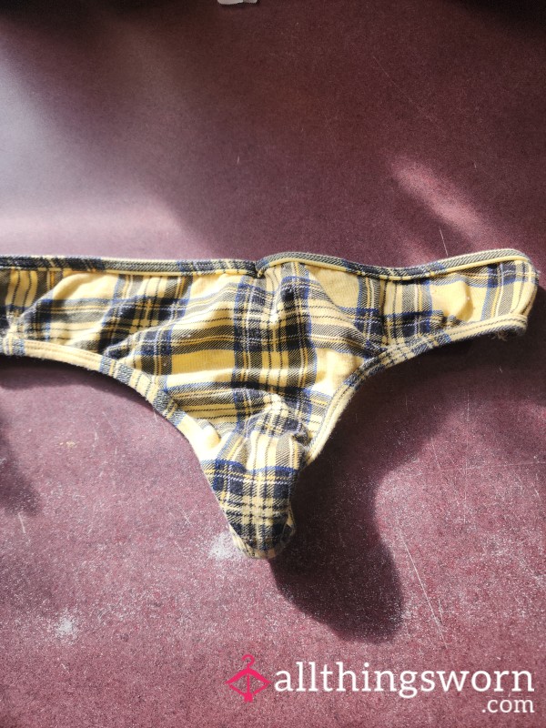 Yellow Blue And Black Thong