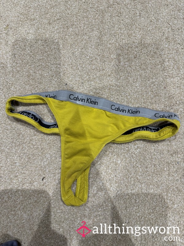 Yellow Calvin Klein Thongs Had Since I Was S1xt33n