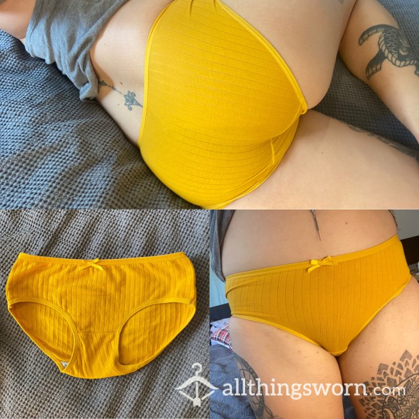 Yellow Cotton Granny Panties.