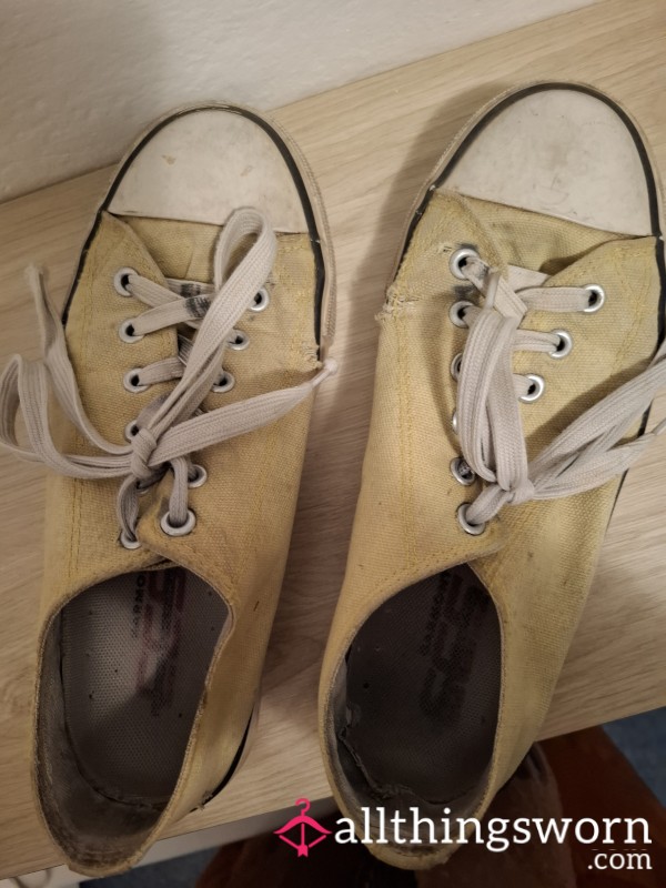 Yellow Destroyed Sneakers