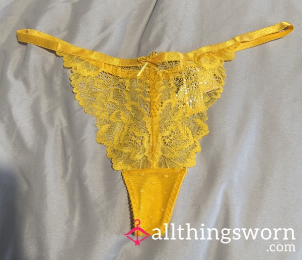 Yellow Lace G String