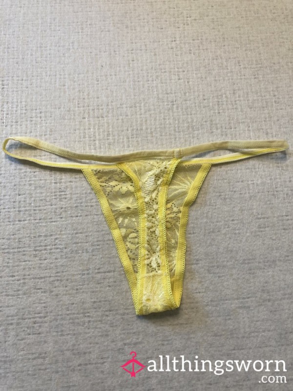 Yellow Lace Thong