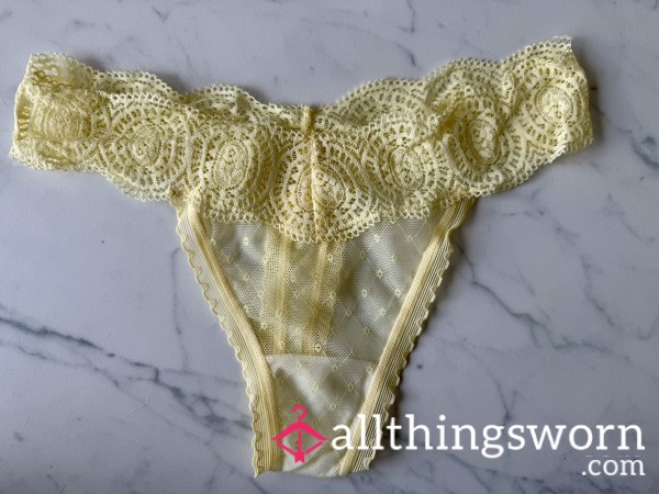 Yellow Lace Thong