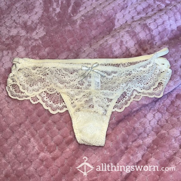 Yellow Lace Thongs