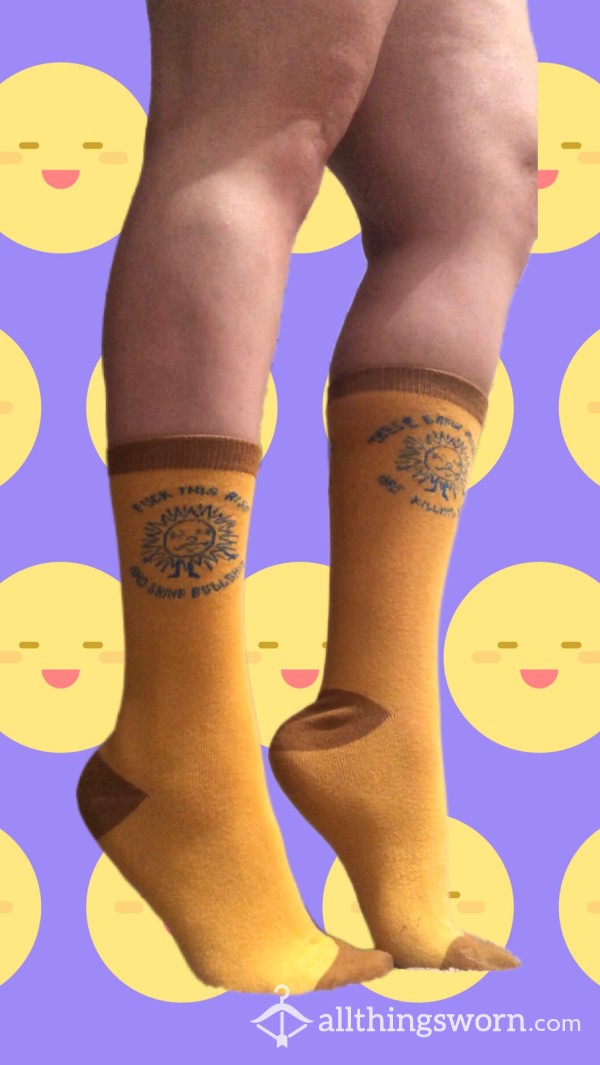 🧦 Yellow Long Socks - “f**k This Rise And Shine Bullsh*t” 🧦