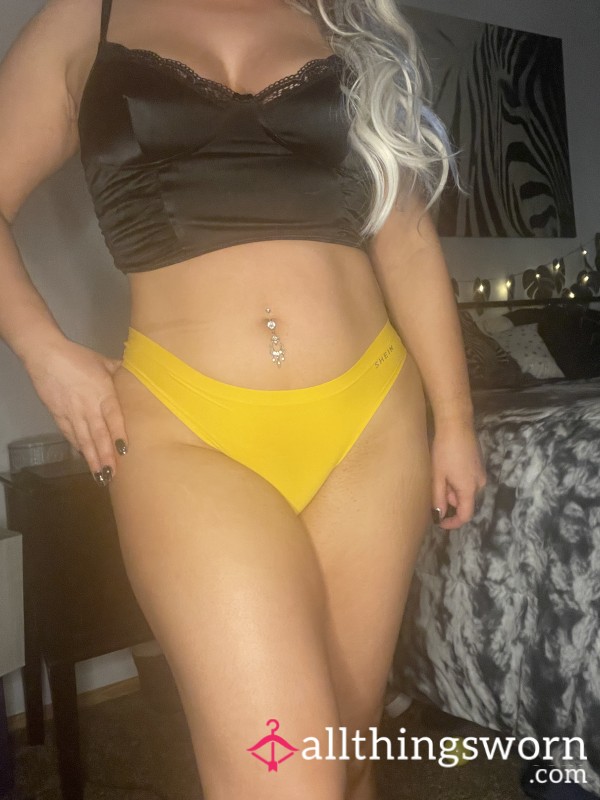 Yellow Seamless Thong, 48 Hours Of Wear.