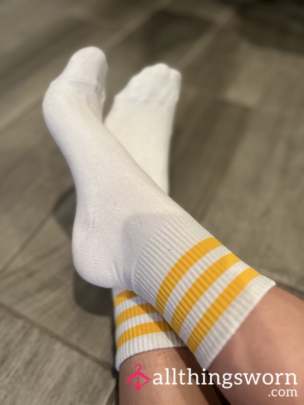 Yellow Striped Crew Socks 💛💋💛