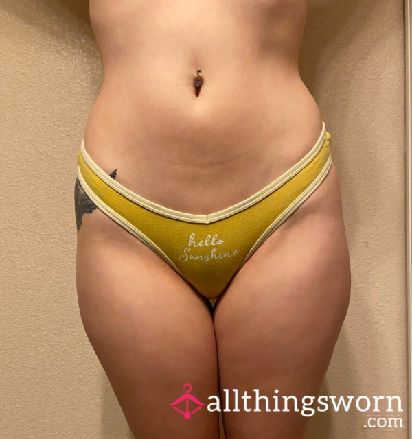 Yellow Sunshine Cotton Thong (Size Small)