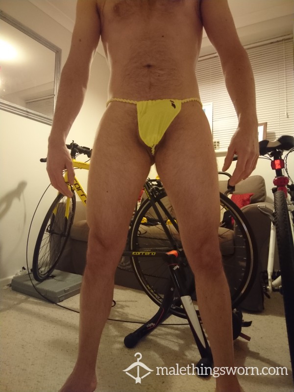 Yellow Thong To Match The Bike 😉 Worn 48 Hours. The String Between My Cheeks Has A Great Smell 👿