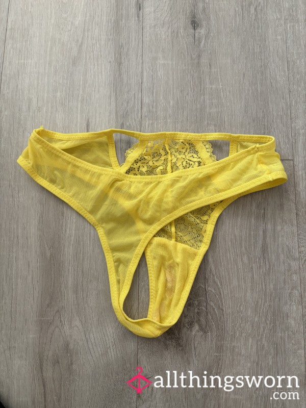 Yellow Thong Worn By A College Girl