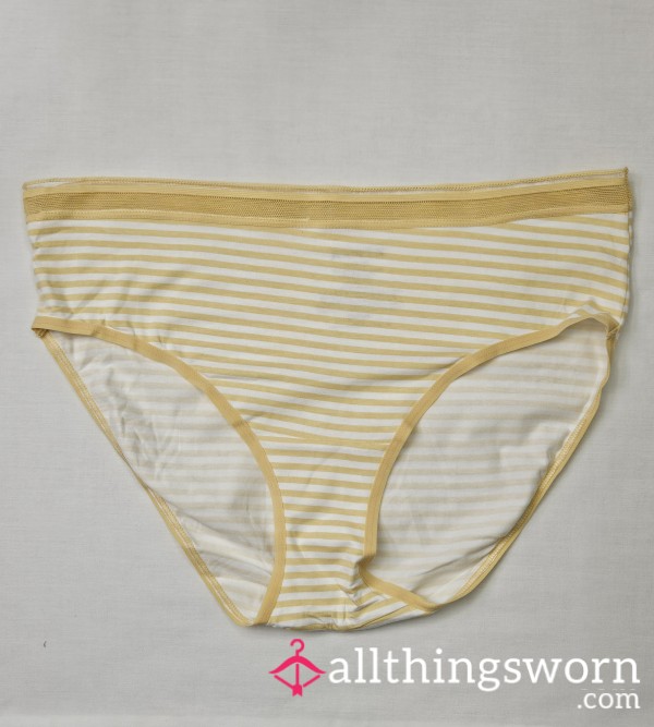 Yellow & White Stripe Cotton Panties