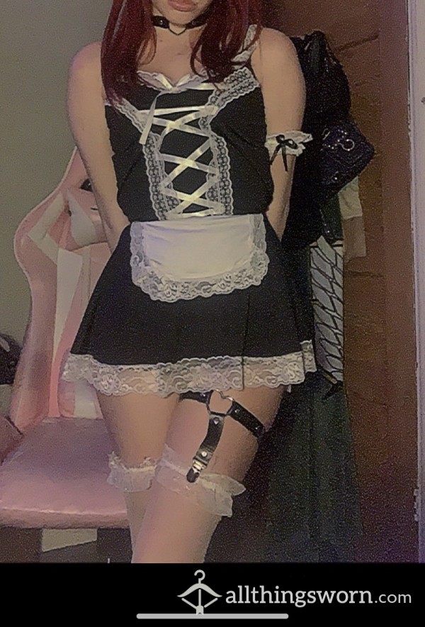 Your Petite Red Haired Maid Is Here To Serve Some A**. 2 Pictures