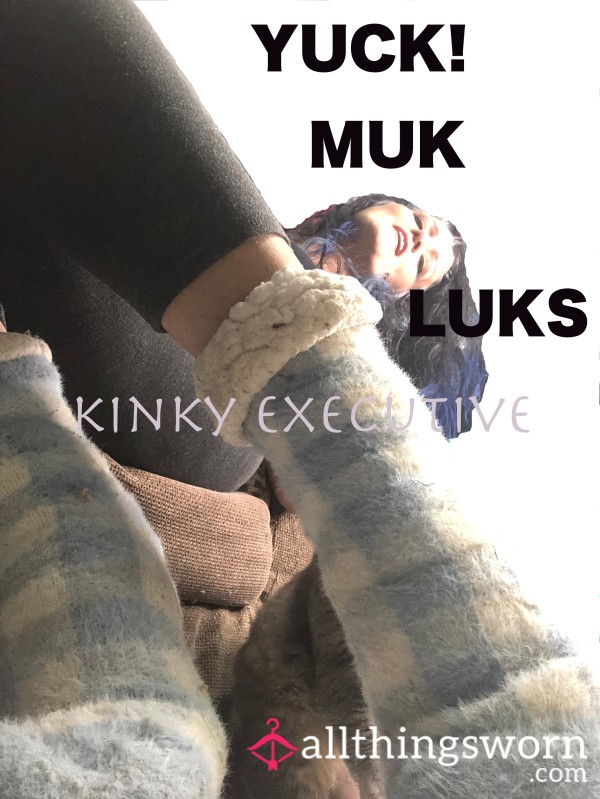 YUCK! Filthy A** MUK LUKS Fuzzy Socks + Humiliating Video