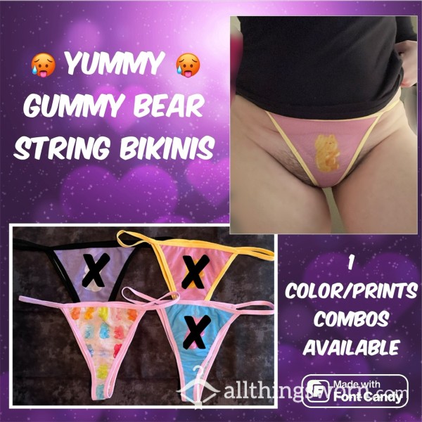 Yummy Gummy Bear * Sheer Mesh * String Bikinis - Last Pair