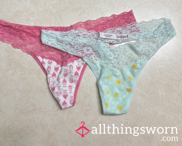 Yummy Lace Trim Cotton Thongs