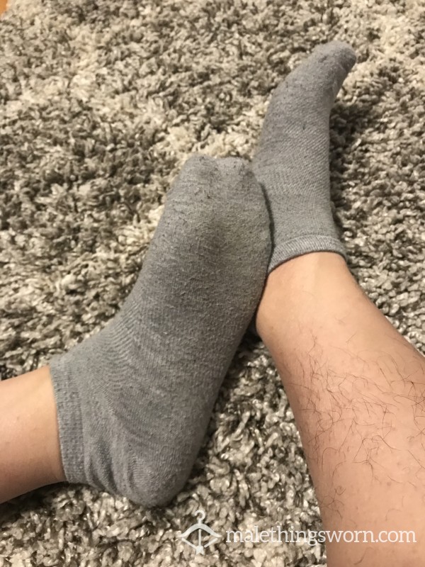 Zelle Gray No Show  Socks - Ready To Ship